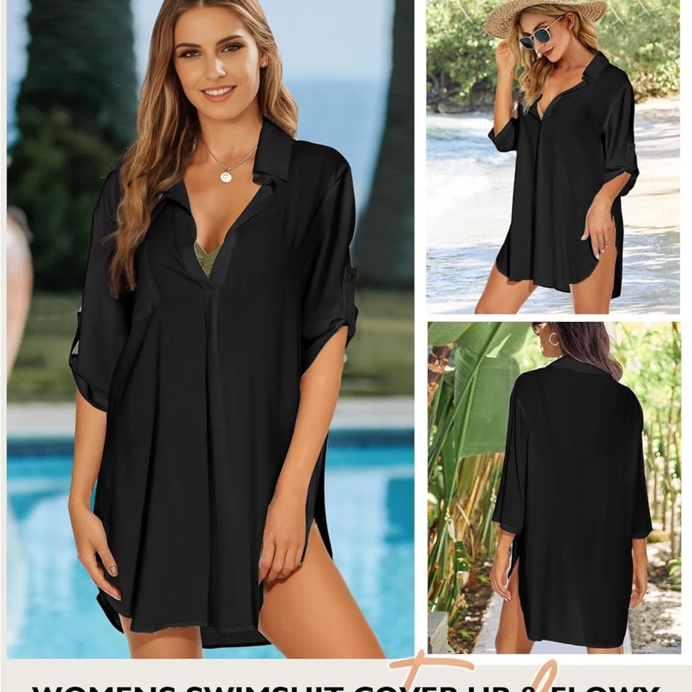 Amazon Women's Black Tunic Blouse
